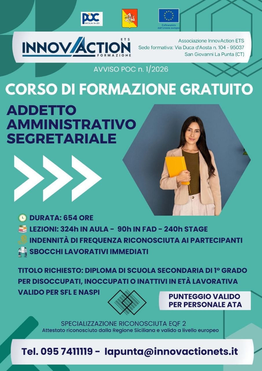 Manifesto Corso Addetto Amministrativo Segretariale